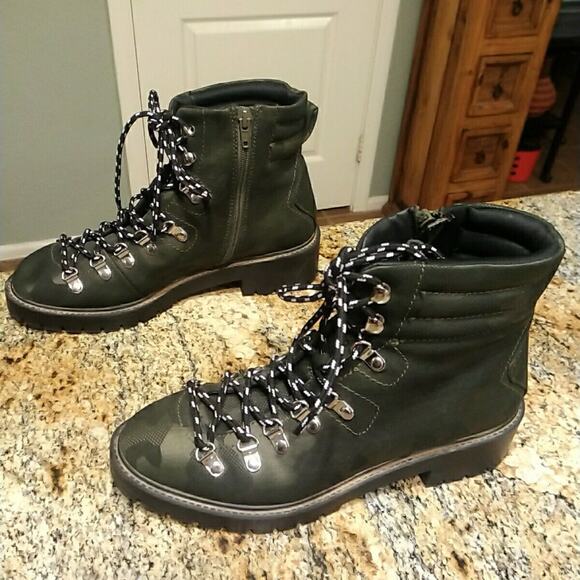 STEVE MADDEN GEIGER LACE UP COMBAT BOOTS SIZE 8.5 M Olive - Picture 5 of 13